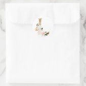 Sommerhochzeit im Frühjahr MONOGRAM L Runder Aufkleber (Tasche)