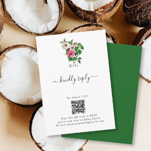 Sommerhochzeit im tropischen Hibiskus Begleitkarte