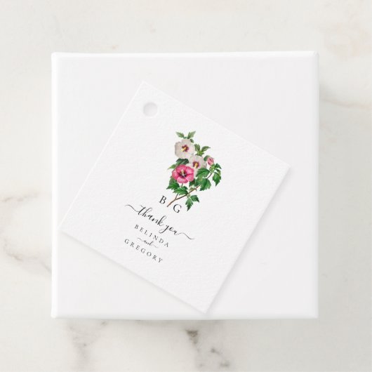 Sommerhochzeit im tropischen Hibiskus Geschenkanhänger (Beispiel)