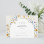 Sommerhochzeit im Wildblume Garden RSVP Karte (Stehend Vorderseite)