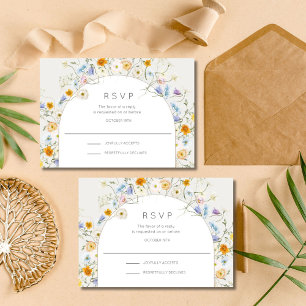 Sommerhochzeit im Wildblume Garden RSVP Karte