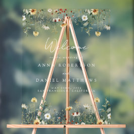 Sommerhochzeit in der Wildblume Acrylschild