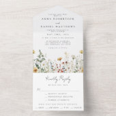 Sommerhochzeit in der Wildblume All In One Einladung (Innen Boden)