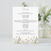 Sommerhochzeit in der Wildblume Begleitkarte (Stehend Vorderseite)