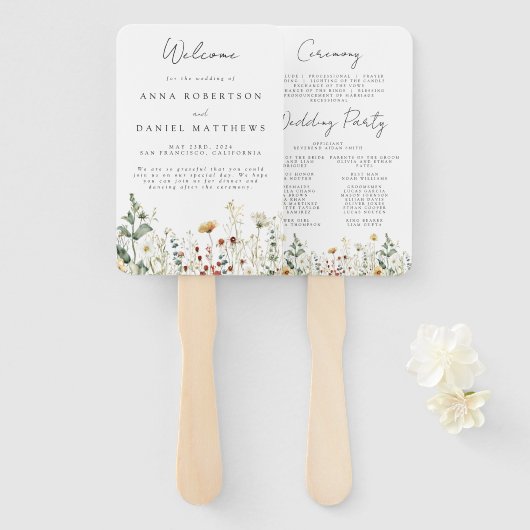 Sommerhochzeit in der Wildblume Fächer (Vorne und Hinten)