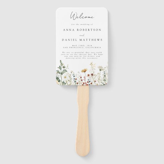 Sommerhochzeit in der Wildblume Fächer (Vorderseite)