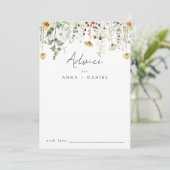 Sommerhochzeit in der Wildblume Hinweiskarte (Stehend Vorderseite)