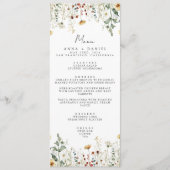 Sommerhochzeit in der Wildblume Menükarte (Vorderseite)