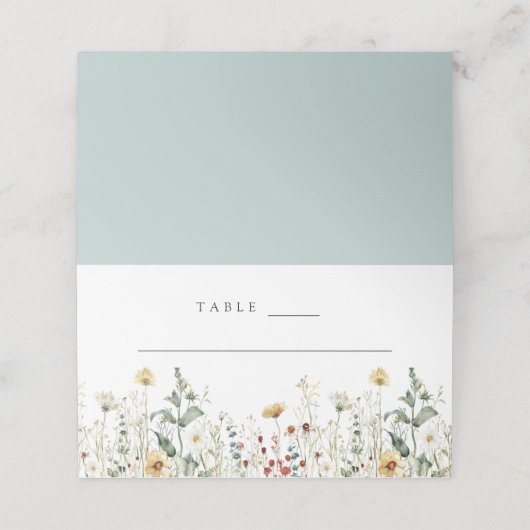 Sommerhochzeit in der Wildblume Platzkarte (Außenseite Aufgefaltet)