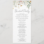 Sommerhochzeit in der Wildblume Programm (Rückseite)