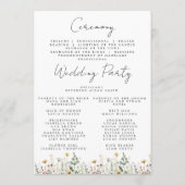 Sommerhochzeit in der Wildblume Programm (Rückseite)