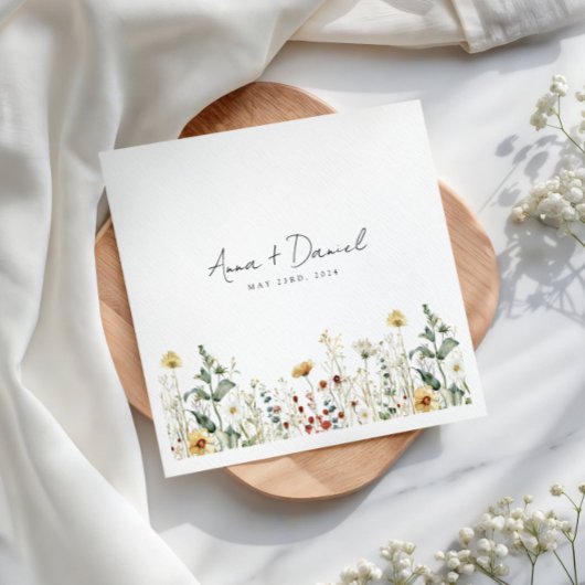 Sommerhochzeit in der Wildblume Serviette