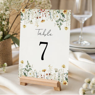 Sommerhochzeit in der Wildblume Tischnummer