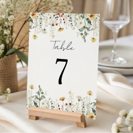 Sommerhochzeit in der Wildblume Tischnummer