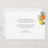 Sommerhochzeit in Orange und Lemon Dankeskarte (Rückseite)