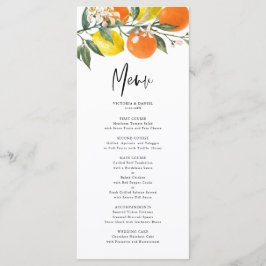 Sommerhochzeit mit botanischen Zitronen und Orange Menükarte
