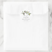 Sommerhochzeit mit Olive-Leaf Runder Aufkleber (Tasche)