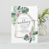 Sommerhochzeit mit tropischem Thema Einladung (Stehend Vorderseite)