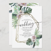 Sommerhochzeit mit tropischem Thema Einladung (Vorne/Hinten)