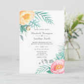 Sommerhochzeit mit tropischer Minze Einladung (Stehend Vorderseite)