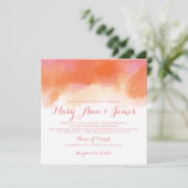 Sommerhochzeit Rosa Korallenwasser Einladung (Stehend Vorderseite)