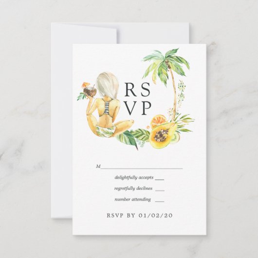 Sommerhochzeit RSVP Karte (Vorderseite)