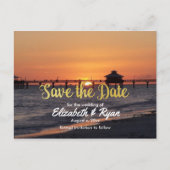 Sommerhochzeit, Save the Date, Strand, Custom Ankündigungspostkarte (Vorderseite)