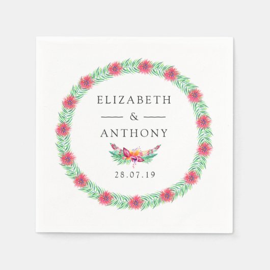 Sommerhochzeit Serviette (Vorderseite)