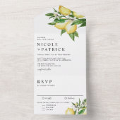 Sommerhochzeit von Wasserfarben Lemon All In One Einladung (Innen Boden)