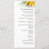 Sommerhochzeitprogramm für Sonnenblumen Rackkarten Programm (Rückseite)