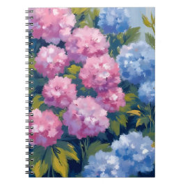 Sommerhortensien | Rosa und blaue Küstenblumen Notizblock