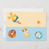 Sommerhunde am Strand Baby Dusche Einladung (Rückseite)