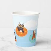 Sommerhunde am Strand Pappbecher (Rückseite)