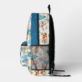 Sommerhunde Personalisiertes Monogramm Muster Bedruckter Rucksack (Rechts)