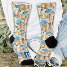 Sommerhunde Personalisiertes Monogramm Muster