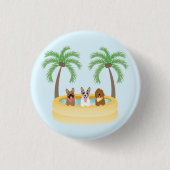 Sommerhunde Schwimmbad Button (Vorderseite)