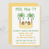 Sommerhunde Schwimmbad Einladung (Vorne/Hinten)