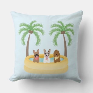 Sommerhunde Schwimmbad Kissen