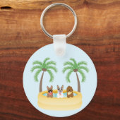Sommerhunde Schwimmbad Schlüsselanhänger (Rückseite)