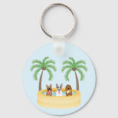 Sommerhunde Schwimmbad Schlüsselanhänger (Rückseite)