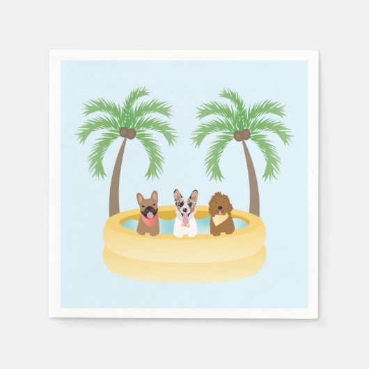 Sommerhunde Schwimmbad Serviette (Vorderseite)