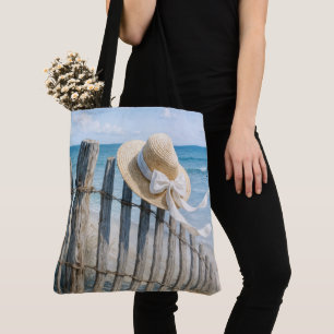 Sommerhut auf einem Zaunpfosten Tasche