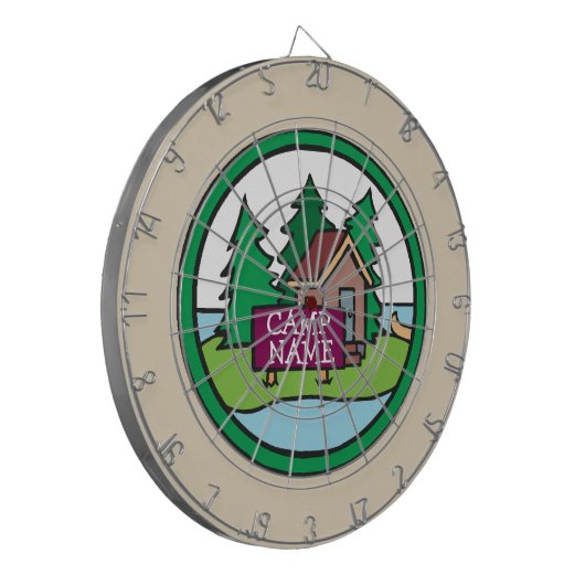 Sommerjugendcamphütte mit Sonderzeichen Dartscheibe (Vorderseite Links)