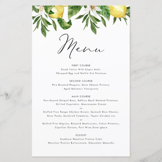 Sommerkarte "Watercolor Lemon and Greenerity" (Vorderseite)