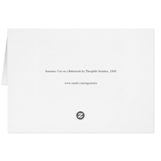 Sommerkatze auf Balustrade Steinlen (Rückseite Horizontal)