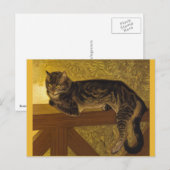 Sommerkatze auf Balustrade Vintag Art Postkarte (Vorne/Hinten)