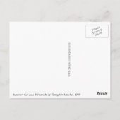 Sommerkatze auf Balustrade Vintag Art Postkarte (Rückseite)