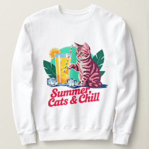 Sommerkatze chill für Frauen - Retro Tropisch Sweatshirt