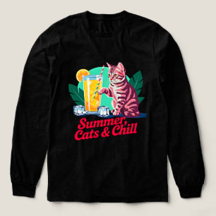 Sommerkatze Chill - Retro-Tropisches Kätzchen  Tri-Blend Shirt