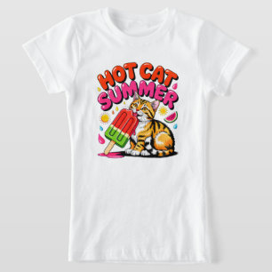 Sommerkatze Heißer Sommer - Süßes Katzen-Geschenk T-Shirt